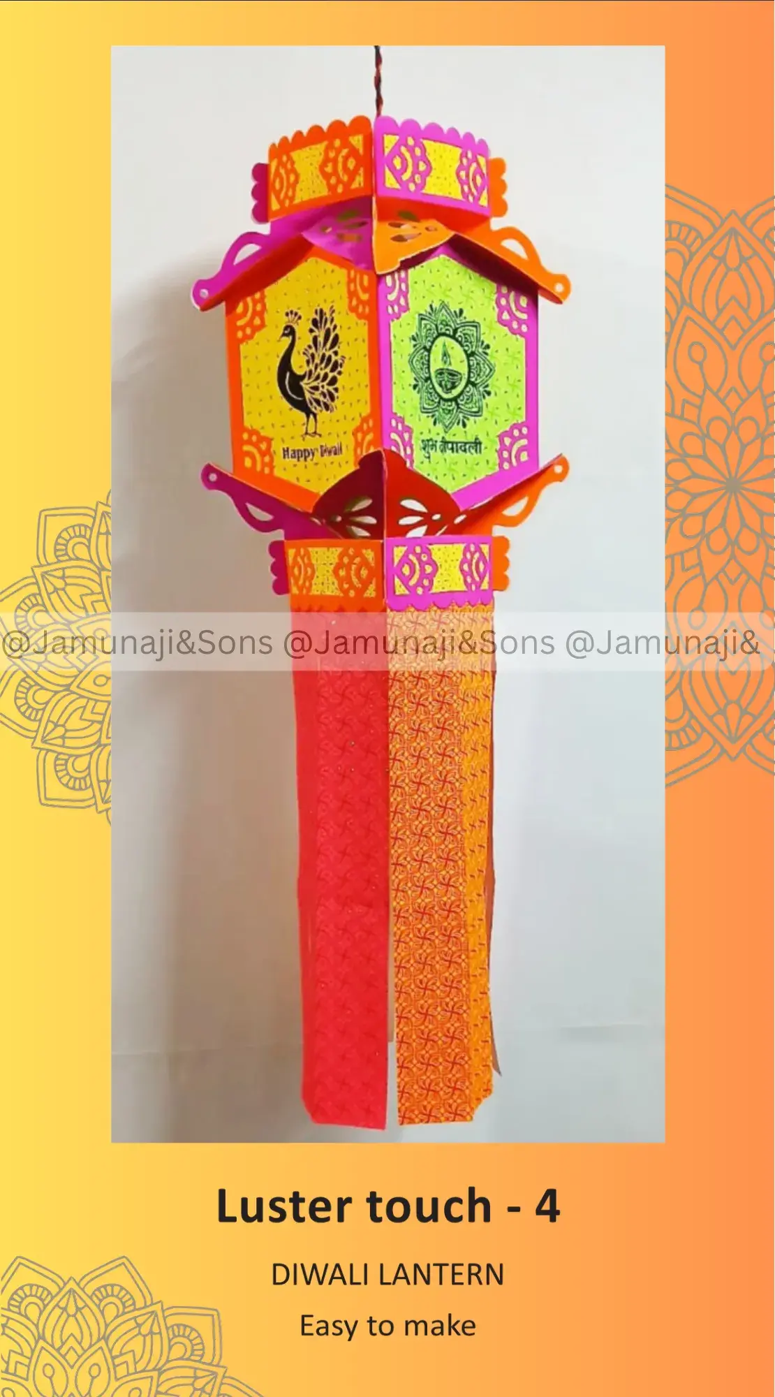 luster touch 4 foldable paper diwali kandil