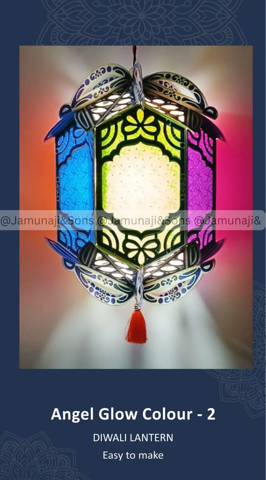angel glow colour 3 foldable paper diwali kandil