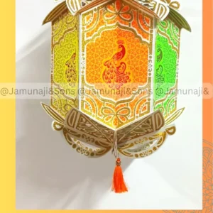 angel glow shine peacock 4 foldable paper diwali kandil