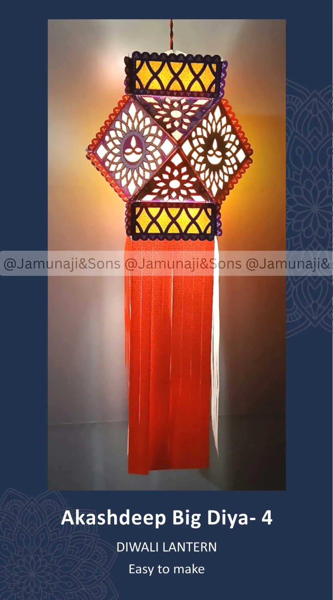 akashdeep big diay 4 foldable paper diwali kandil